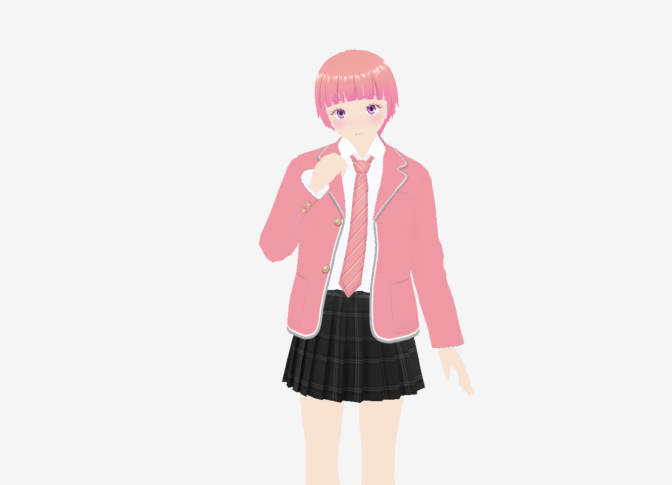 Pinky in her pink school uniform